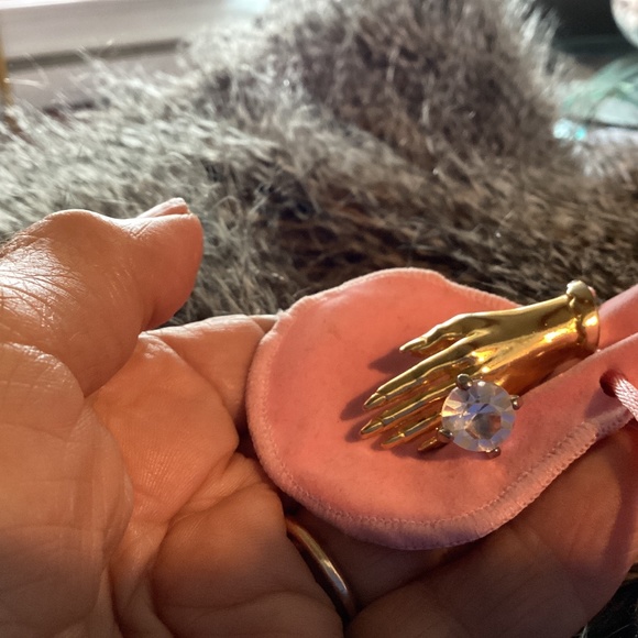 Designer signed brooch Jewelry - Ring large faux Diamond signed BROOCH so cute 🥰 M. JENT. DESIGNER